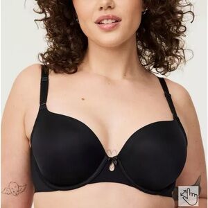 Torrid Perfect Tshirt Lightly Lined Black Bra Size 44F New with Tags